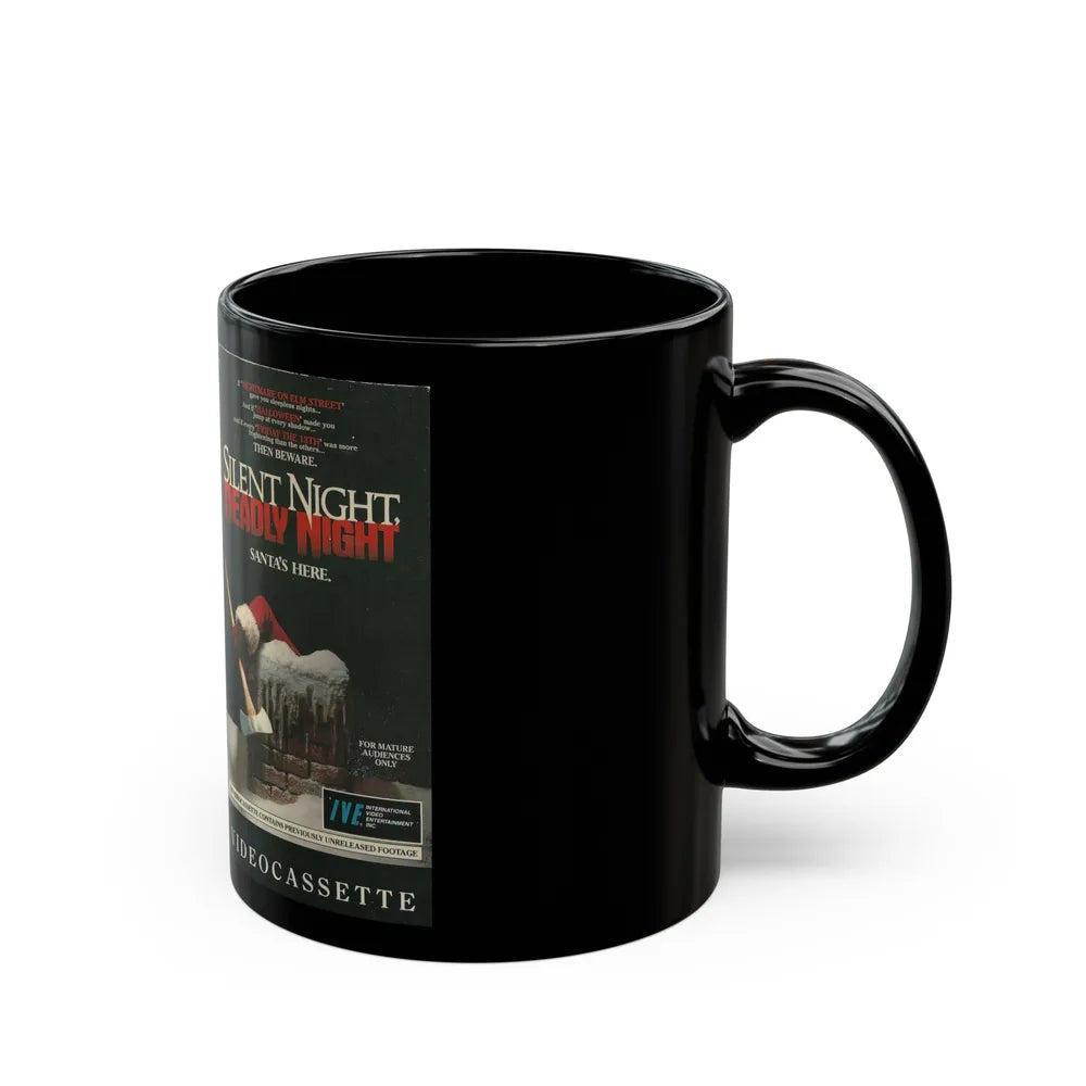 SILENT NIGHT DEADLY NIGHT (VHS COVER) - Black Coffee Mug-Go Mug Yourself