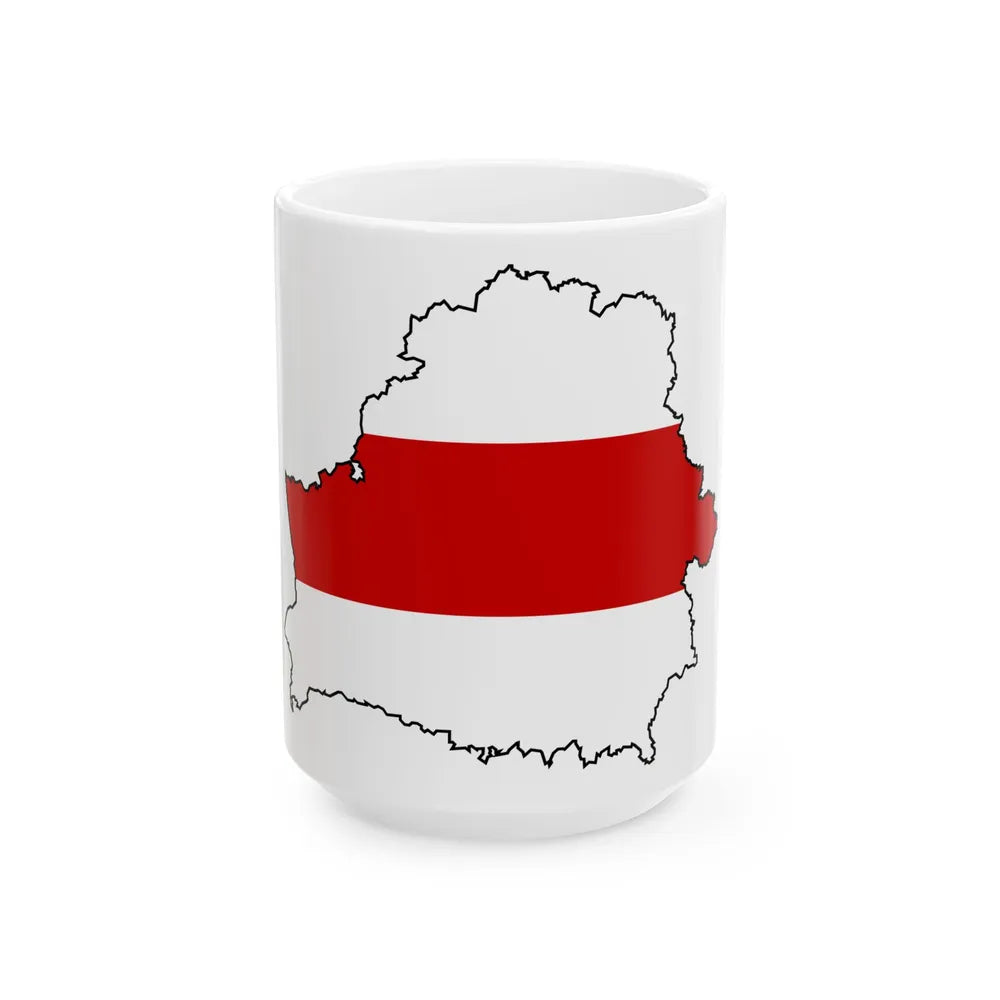 Silhouette of Belarus (Belarus) White Coffee Mug 15oz - Go Mug Yourself