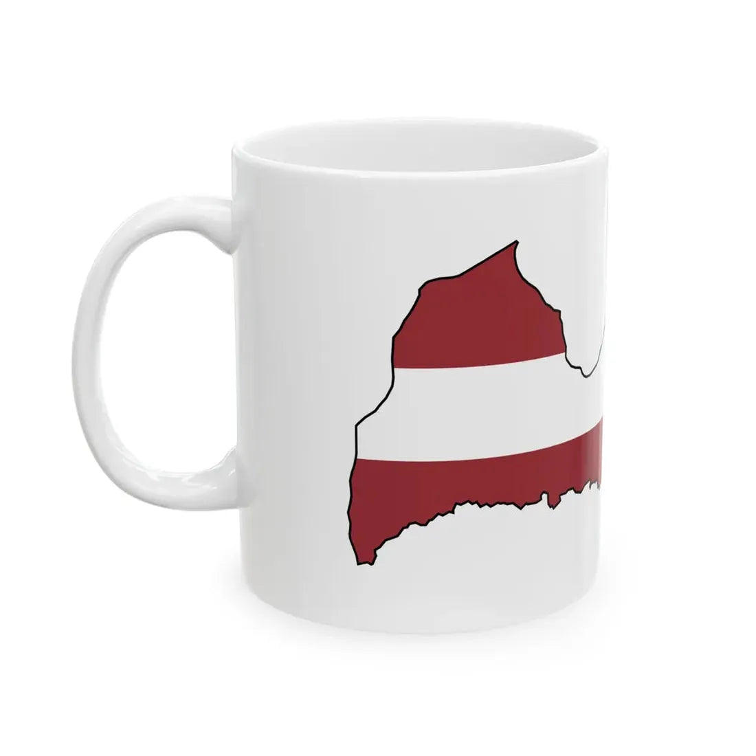 Silhouette of Latvia (Latvia) White Coffee Mug - Go Mug Yourself