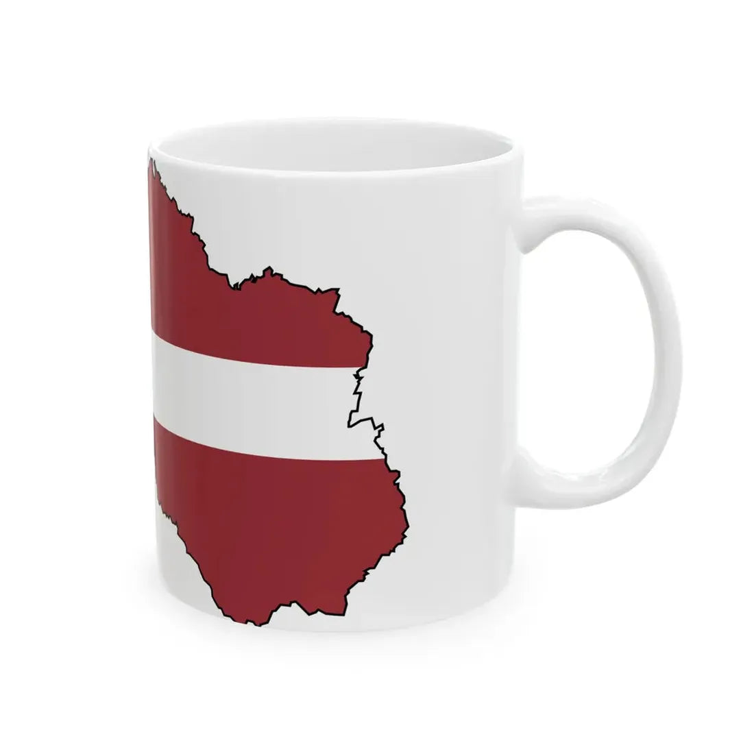 Silhouette of Latvia (Latvia) White Coffee Mug - Go Mug Yourself