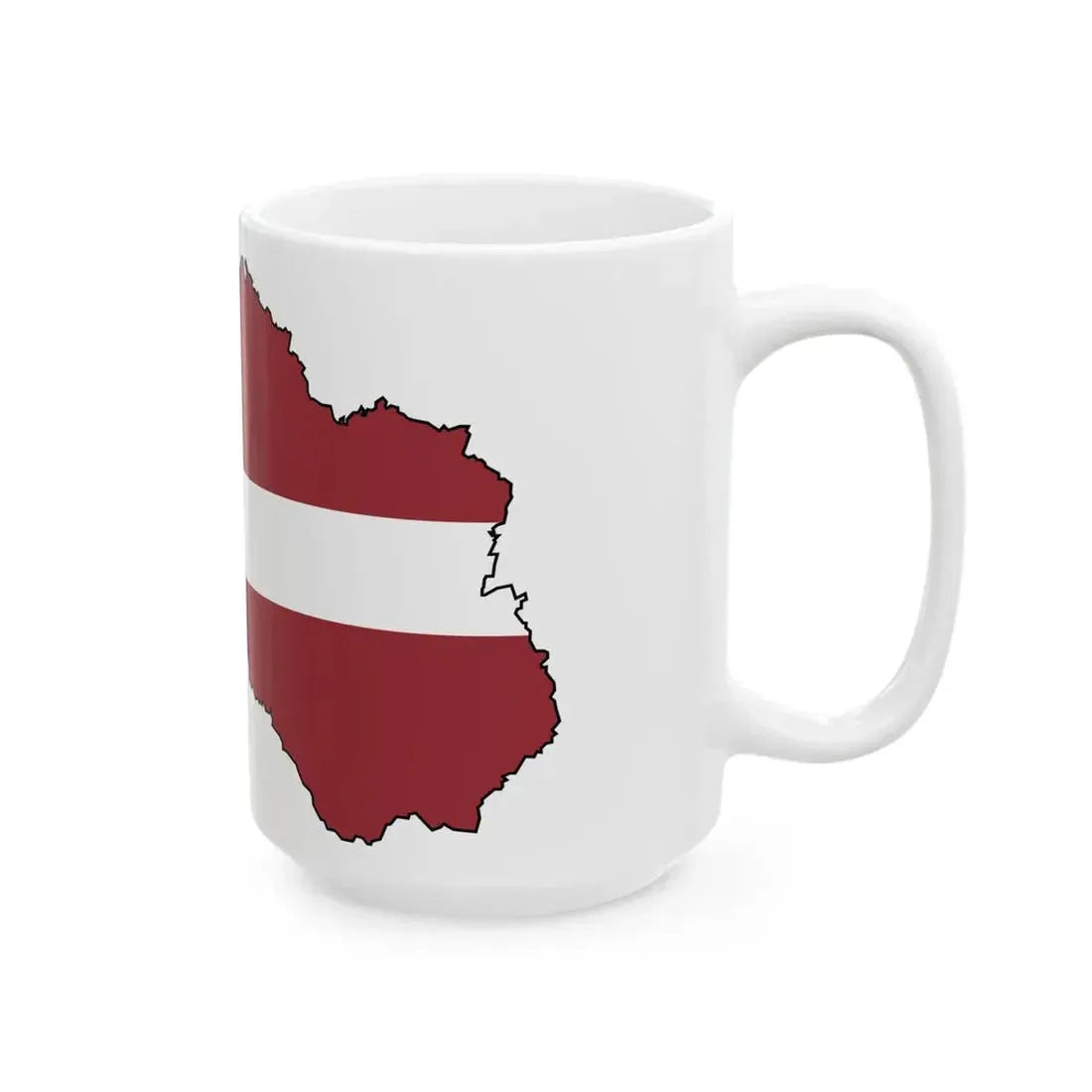 Silhouette of Latvia (Latvia) White Coffee Mug - Go Mug Yourself