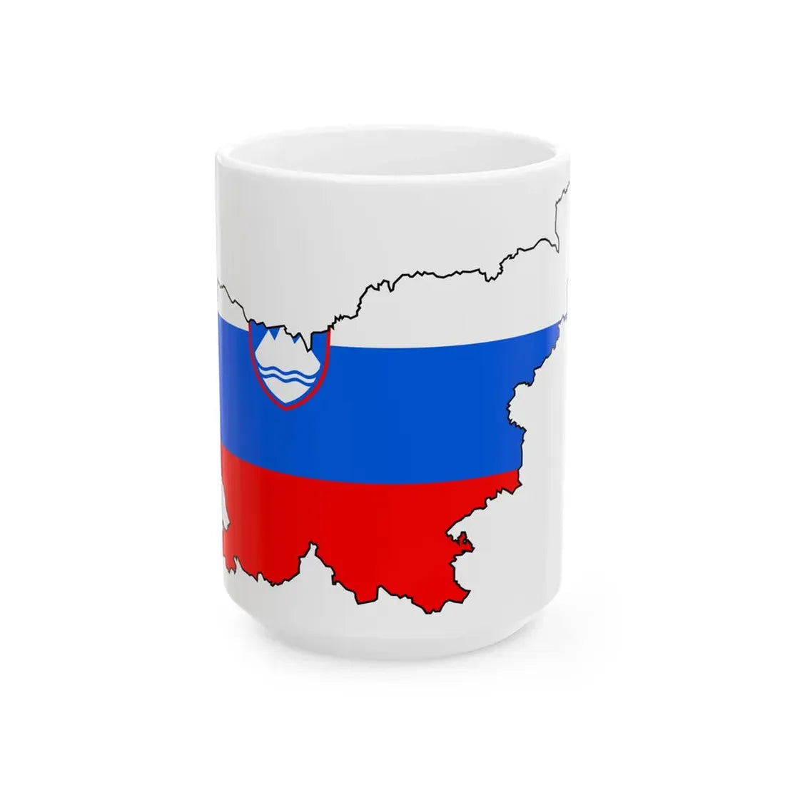 Silhouette of Slovenia (Slovenia) White Coffee Mug 15oz - Go Mug Yourself