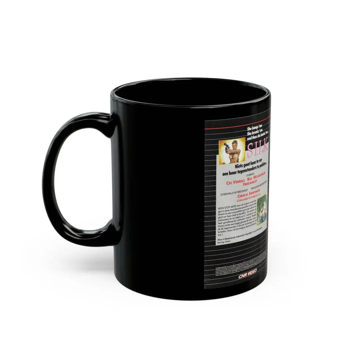 SILK CNR VIDEO (VHS COVER) - Black Coffee Mug - Go Mug Yourself