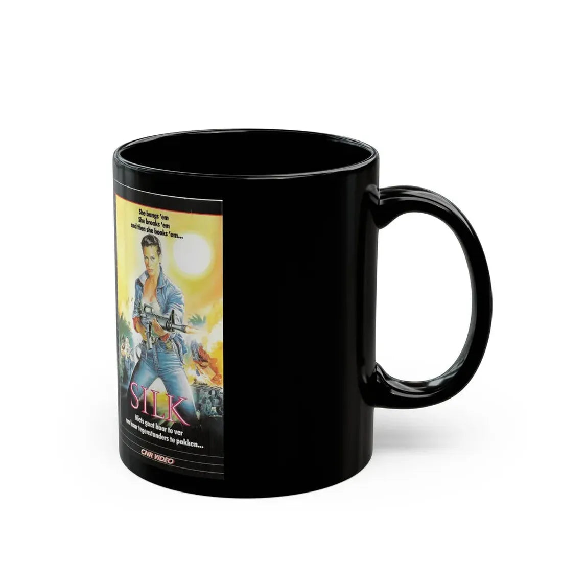 SILK CNR VIDEO (VHS COVER) - Black Coffee Mug - Go Mug Yourself