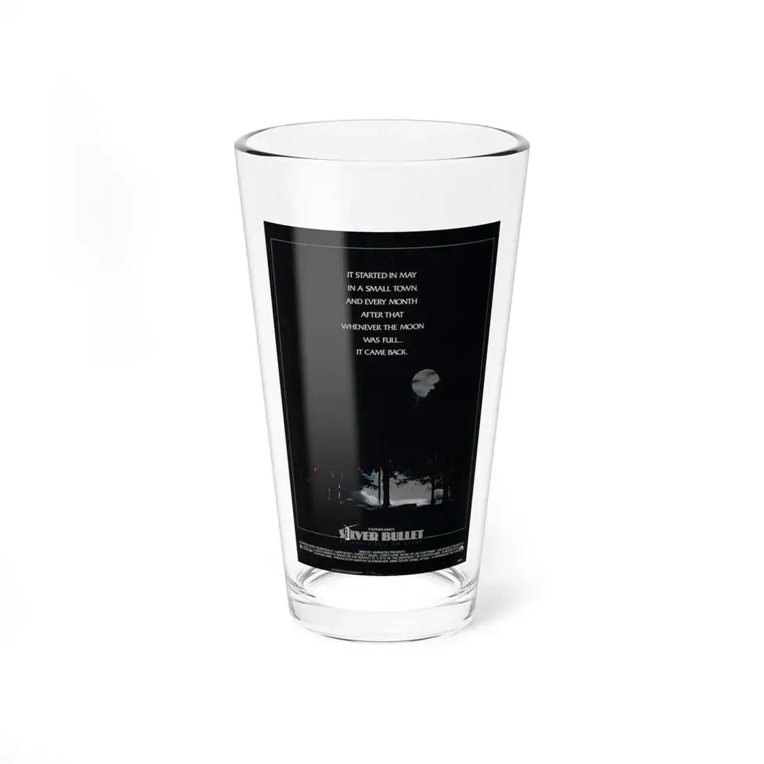 SILVER BULLET 1985 Movie Poster - Pint Glass 16oz 16oz - Go Mug Yourself