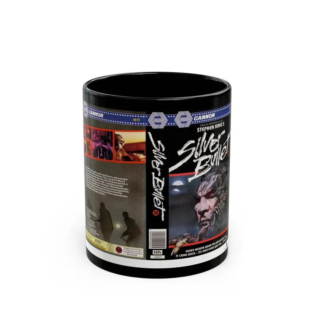 SILVER BULLET CANNON (VHS COVER) - Black Coffee Mug 11oz - Go Mug Yourself