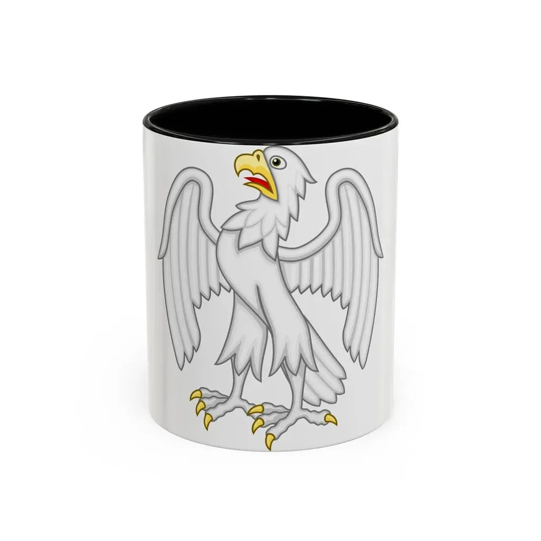 Silver Falcon Badge of Edward III - Accent Coffee Mug 11oz Black - Go Mug Yourself