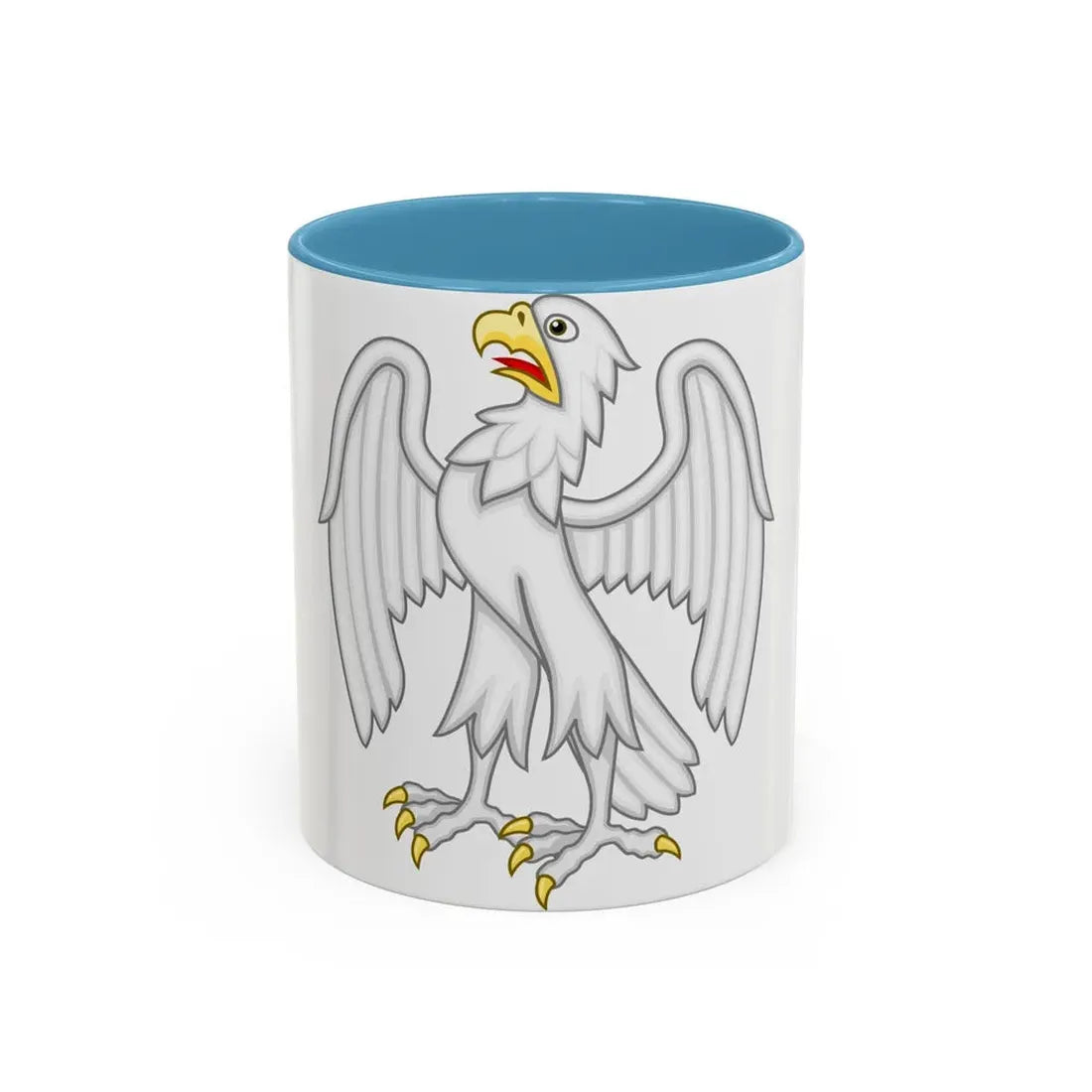 Silver Falcon Badge of Edward III - Accent Coffee Mug 11oz Light Blue - Go Mug Yourself
