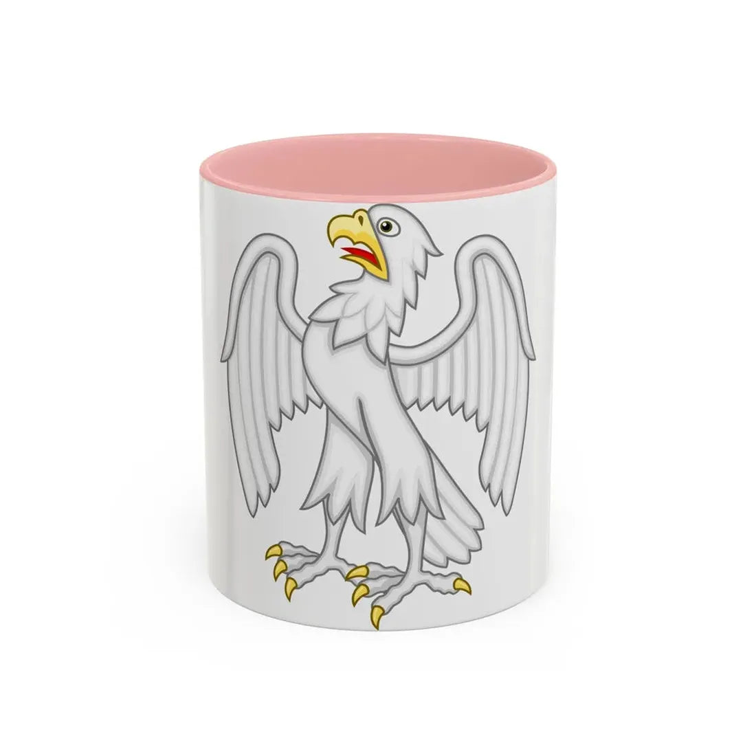 Silver Falcon Badge of Edward III - Accent Coffee Mug 11oz Pink - Go Mug Yourself