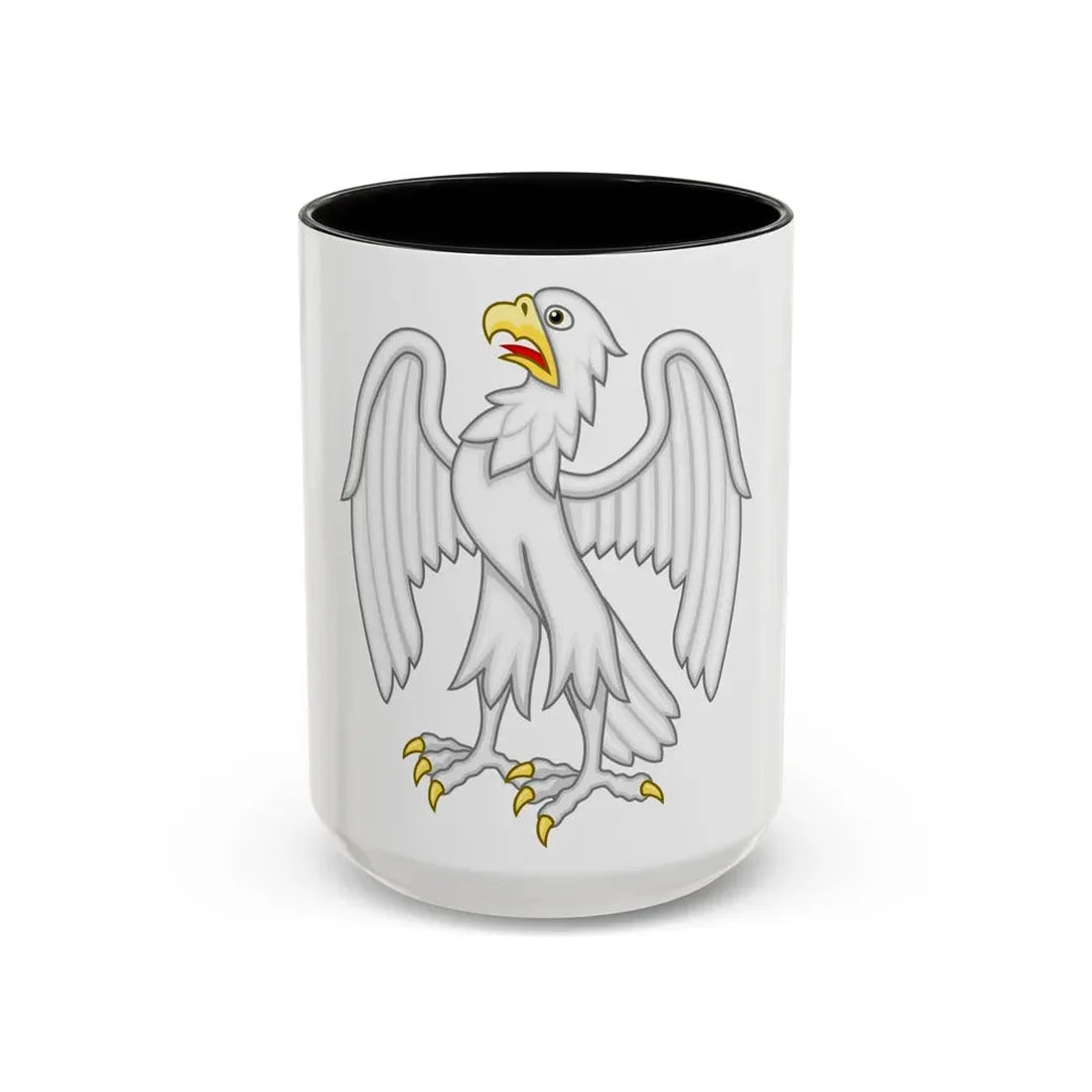 Silver Falcon Badge of Edward III - Accent Coffee Mug 15oz Black - Go Mug Yourself