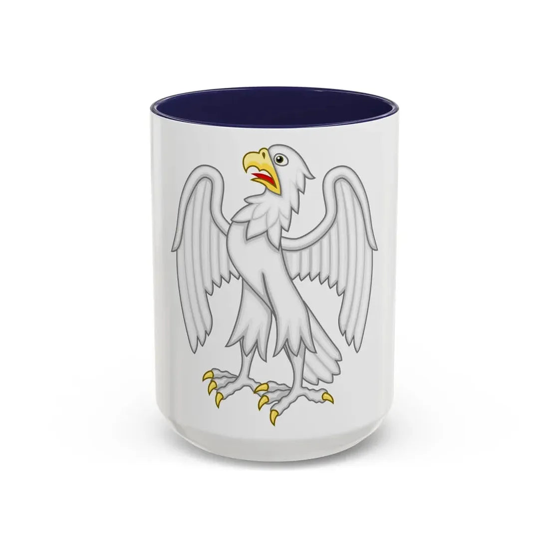 Silver Falcon Badge of Edward III - Accent Coffee Mug 15oz Navy - Go Mug Yourself