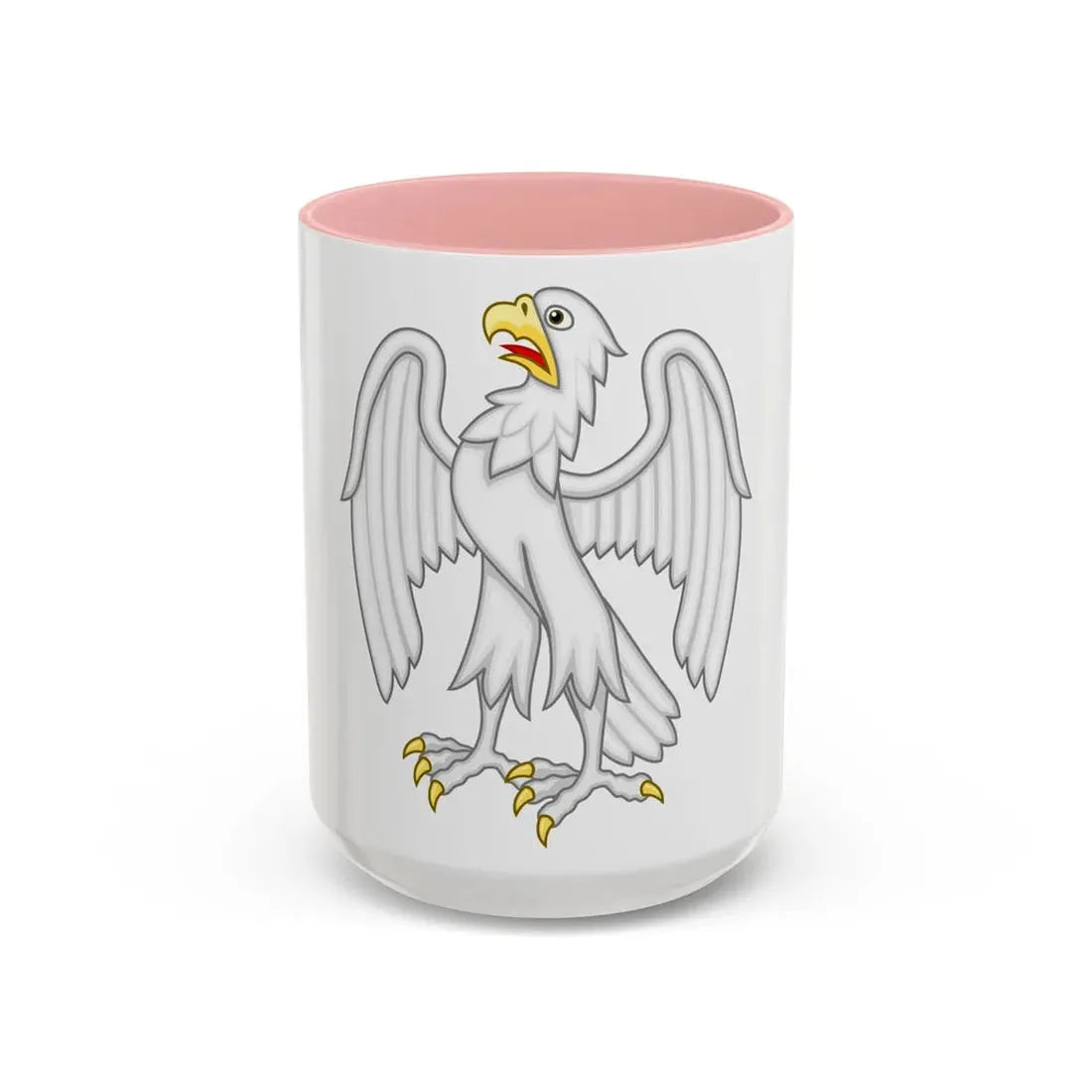 Silver Falcon Badge of Edward III - Accent Coffee Mug 15oz Pink - Go Mug Yourself