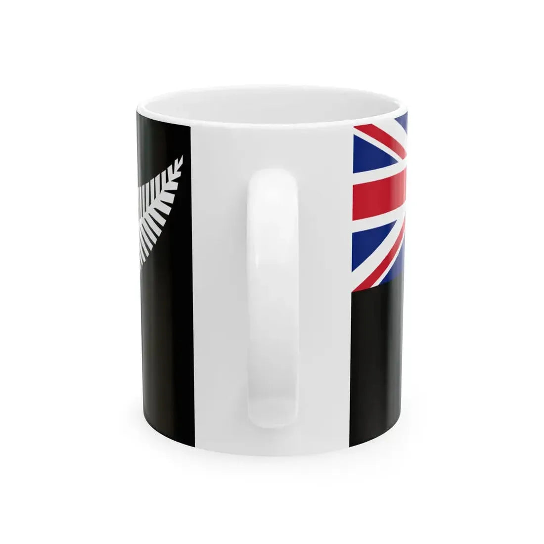 Silver fern black ensign (New Zealand) White Coffee Mug - Go Mug Yourself