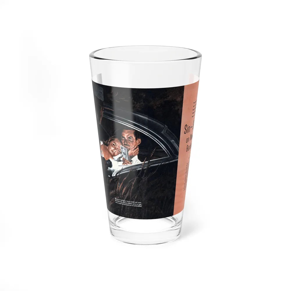 Sin-Sex-Vice on New Haven's Barbary Coast, Fury, December 1957 (Magazine Illustration) Pint Glass 16oz 16oz - Go Mug Yourself