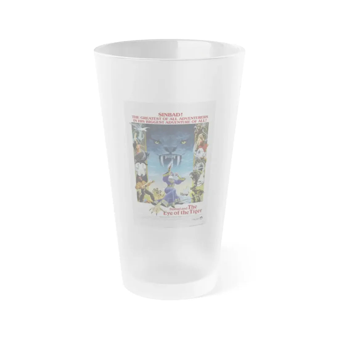 SINBAD AND THE EYE OF THE TIGER 1977 Movie Poster - Frosted Pint Glass 16oz Default Title - Go Mug Yourself