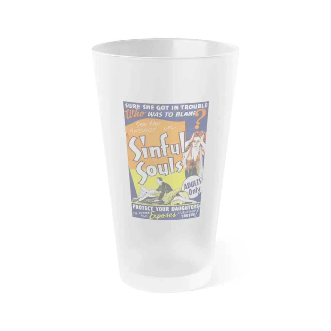 SINFUL SOULS (2) Movie Poster - Frosted Pint Glass 16oz Default Title - Go Mug Yourself