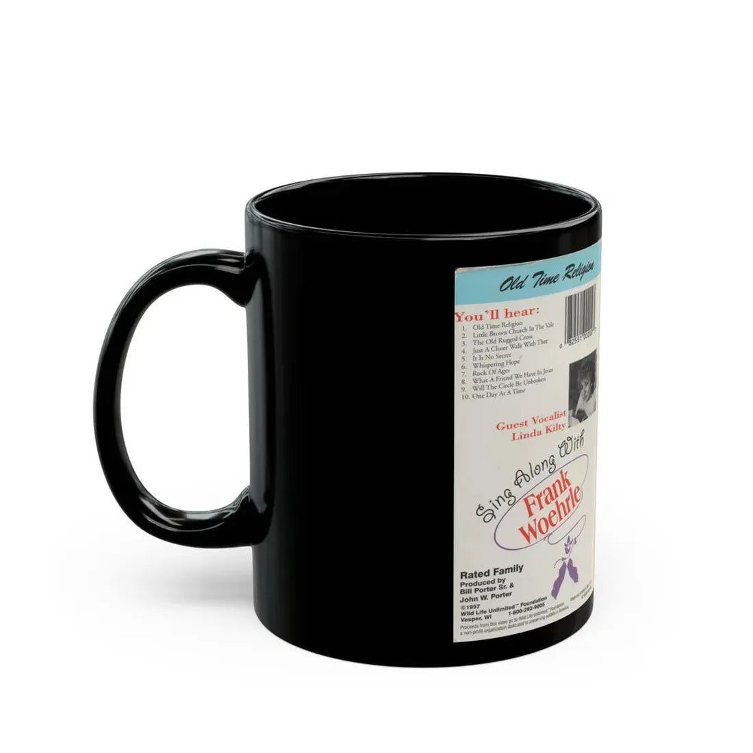 SING ALONG WITH FRANK WOEHRLE OLD TIME RELIGION (VHS COVER) - Black Coffee Mug - Go Mug Yourself