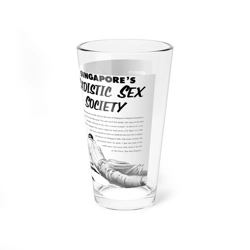 Singapore's Sadistic Sex Society, Spree magazine, No. 23 - 1961 (Magazine Illustration) Pint Glass 16oz-Go Mug Yourself
