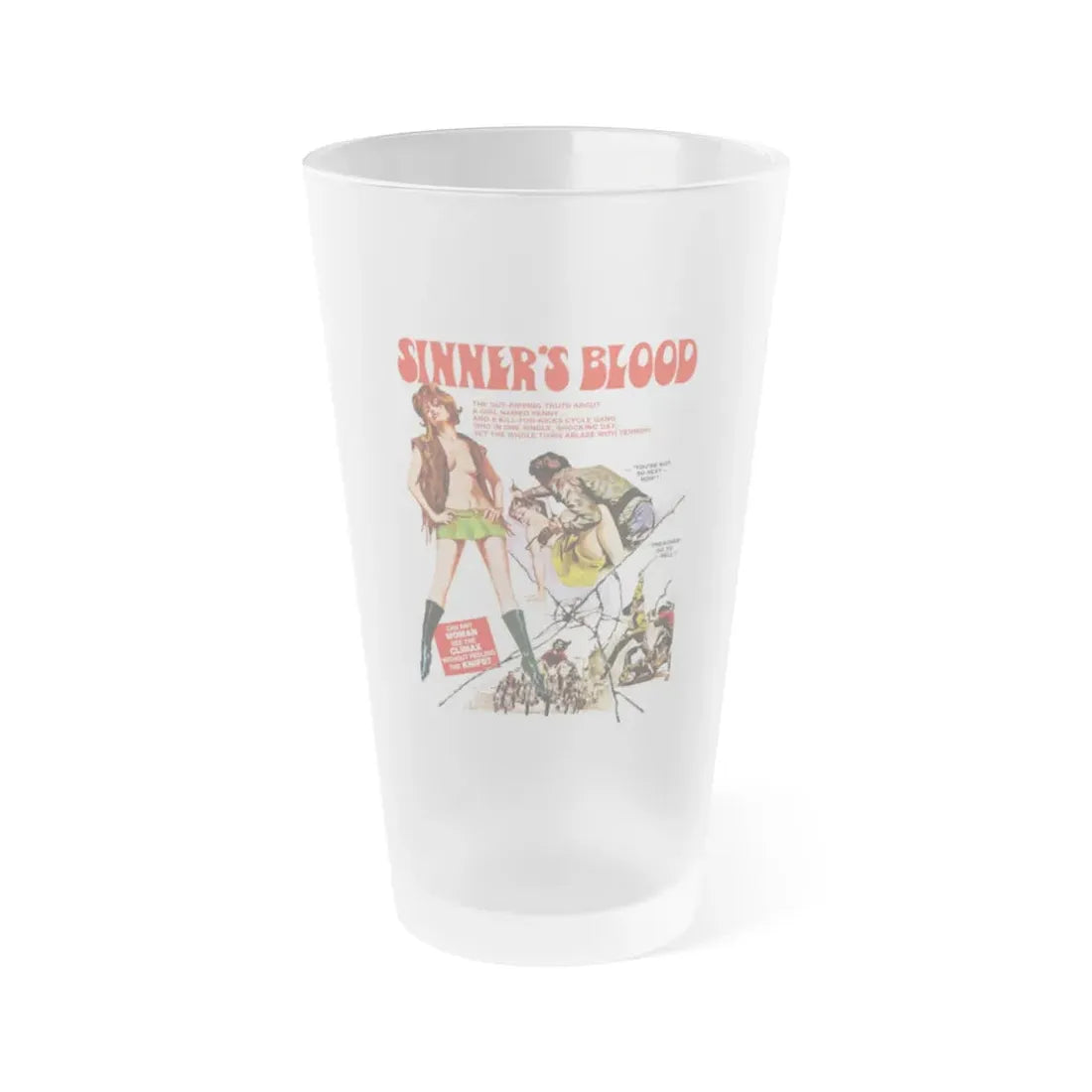 SINNER'S BLOOD 1969 Movie Poster - Frosted Pint Glass 16oz Default Title - Go Mug Yourself