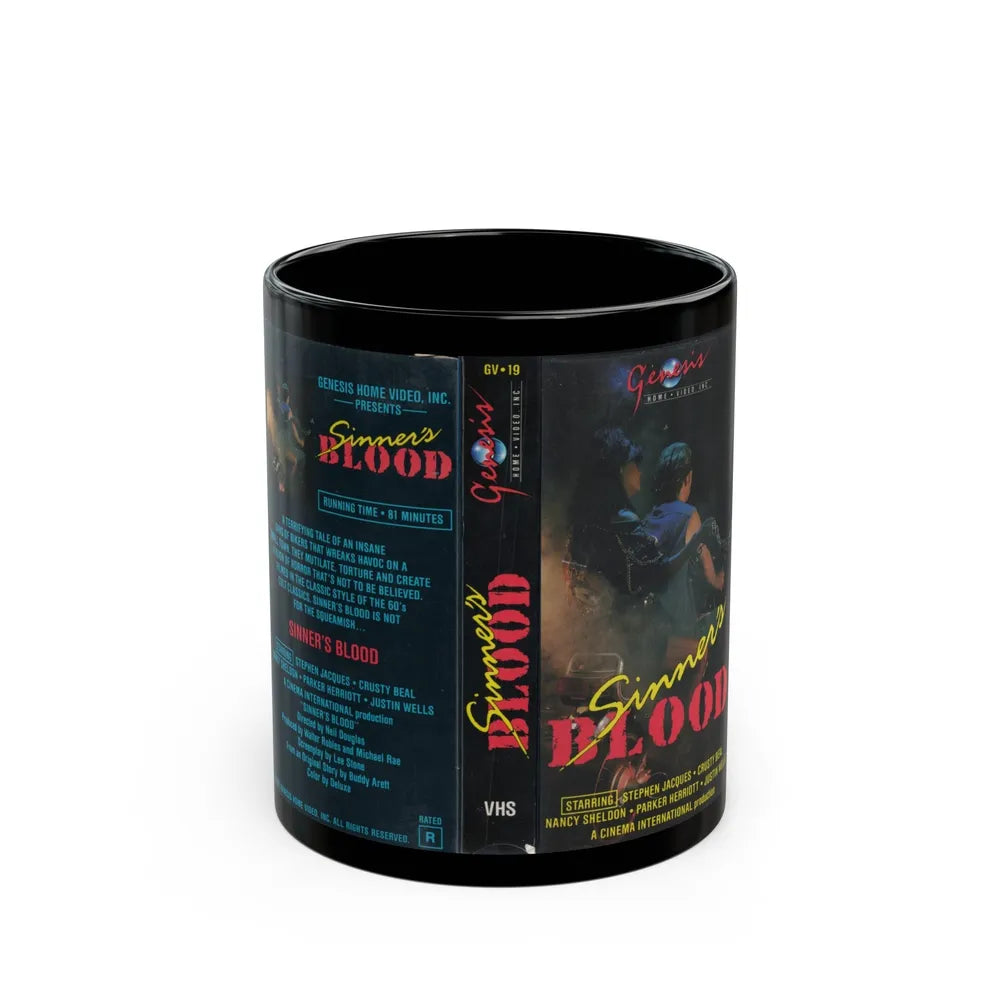 SINNERS BLOOD (VHS COVER) - Black Coffee Mug-11oz-Go Mug Yourself