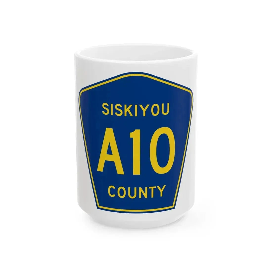 Siskiyou County A10 (California) (Road Sign) White Coffee Mug 15oz - Go Mug Yourself