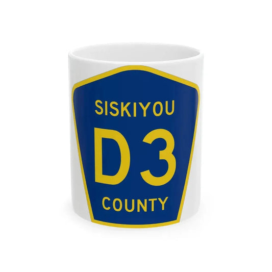 Siskiyou County D3 (California) (Road Sign) White Coffee Mug 11oz - Go Mug Yourself