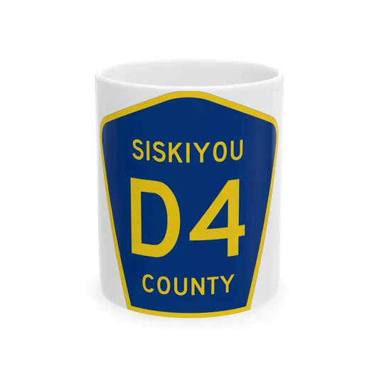 Siskiyou County D4 (California) (Road Sign) White Coffee Mug 11oz - Go Mug Yourself