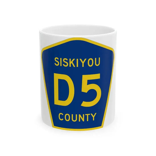 Siskiyou County D5 (California) (Road Sign) White Coffee Mug 11oz - Go Mug Yourself