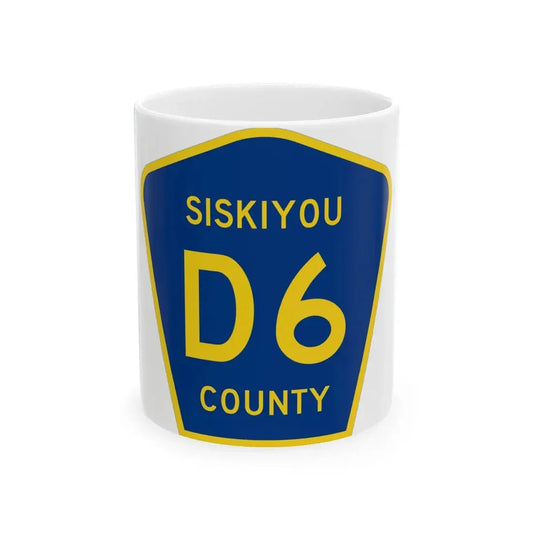 Siskiyou County D6 (California) (Road Sign) White Coffee Mug 11oz - Go Mug Yourself