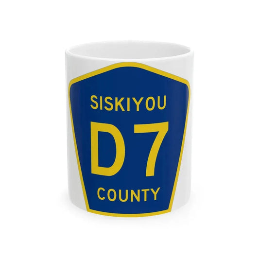 Siskiyou County D7 (California) (Road Sign) White Coffee Mug 11oz - Go Mug Yourself
