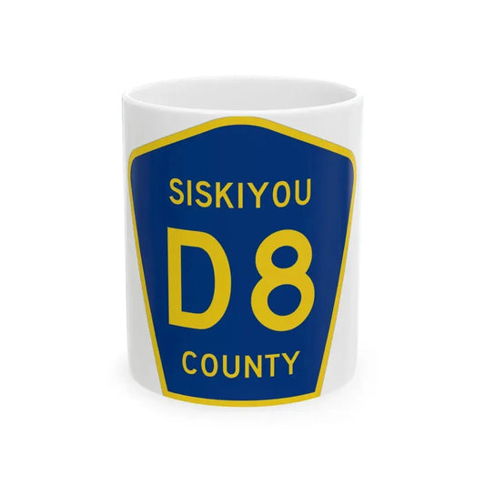 Siskiyou County D8 (California) (Road Sign) White Coffee Mug 11oz - Go Mug Yourself