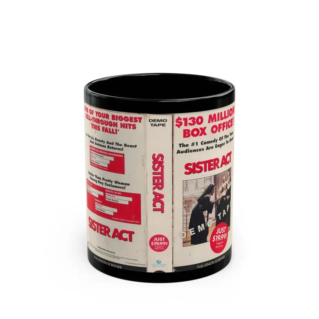 SISTER ACT DEMO TAPE (VHS COVER) - Black Coffee Mug 11oz - Go Mug Yourself