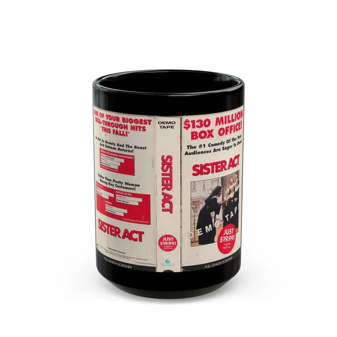 SISTER ACT DEMO TAPE (VHS COVER) - Black Coffee Mug 15oz - Go Mug Yourself