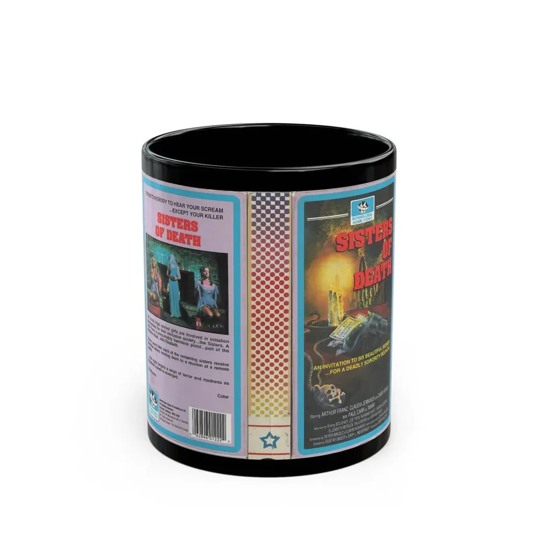 SISTERS OF DEATH (VHS COVER) - Black Coffee Mug 11oz - Go Mug Yourself