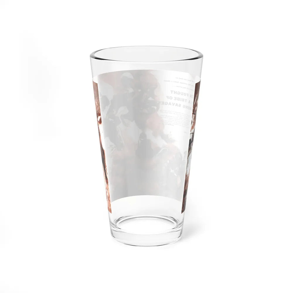 Six Men Fought Off a Tribe of Screaming Savages, Fury, December 1957 (Magazine Illustration) Pint Glass 16oz - Go Mug Yourself