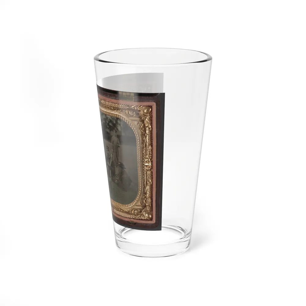 Six Unidentified Soldiers In 45th Ohio Infantry Regiment Officers' Uniforms With Sabers (1) (U.S. Civil War) Pint Glass 16oz-Go Mug Yourself