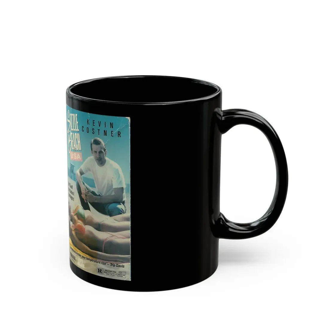 SIZZLE BEACH USA VIDMARK TROMA (VHS COVER) - Black Coffee Mug - Go Mug Yourself