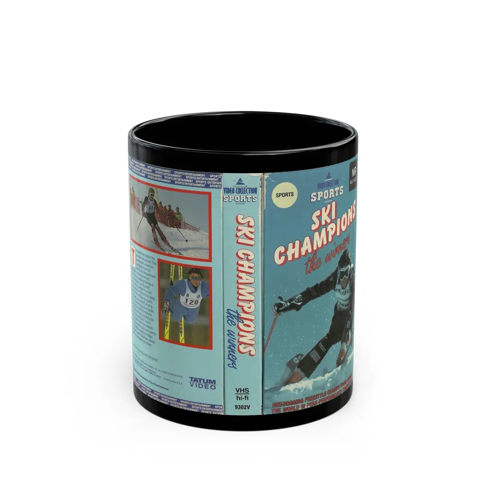 SKI CHAMPIONS THE WINNERS (VHS COVER) - Black Coffee Mug-11oz-Go Mug Yourself