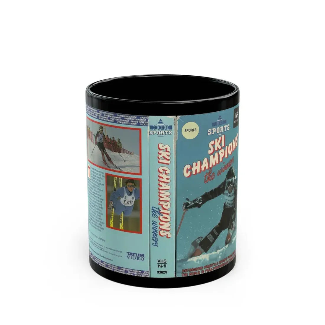 SKI CHAMPIONS THE WINNERS (VHS COVER) - Black Coffee Mug 11oz - Go Mug Yourself