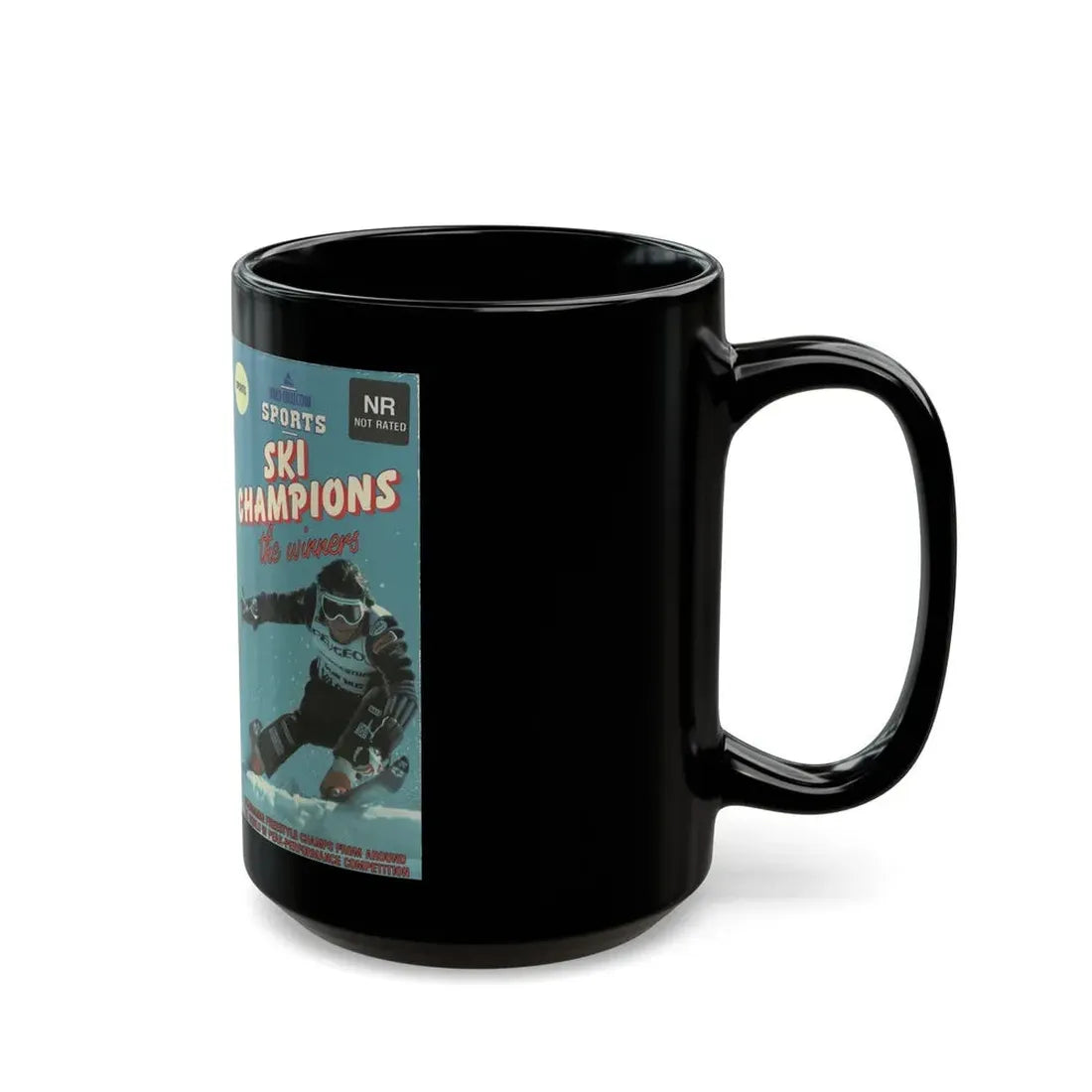 SKI CHAMPIONS THE WINNERS (VHS COVER) - Black Coffee Mug - Go Mug Yourself