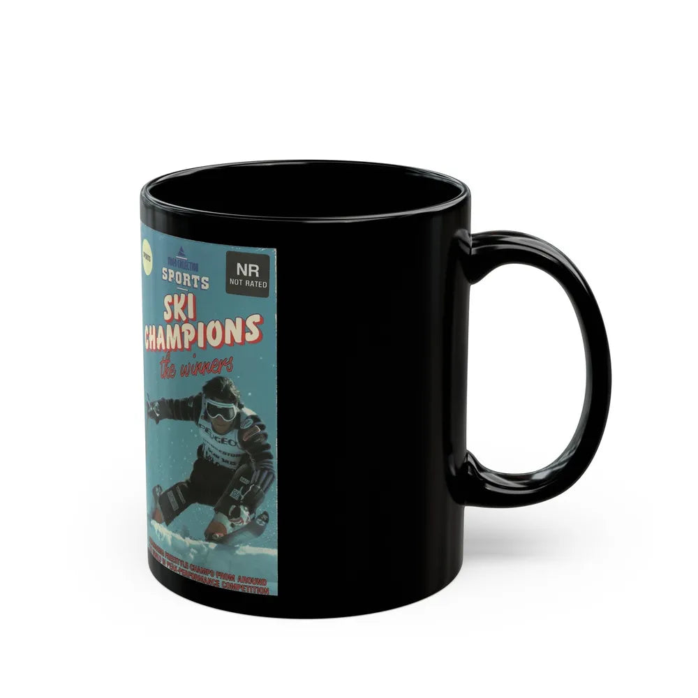 SKI CHAMPIONS THE WINNERS (VHS COVER) - Black Coffee Mug-Go Mug Yourself