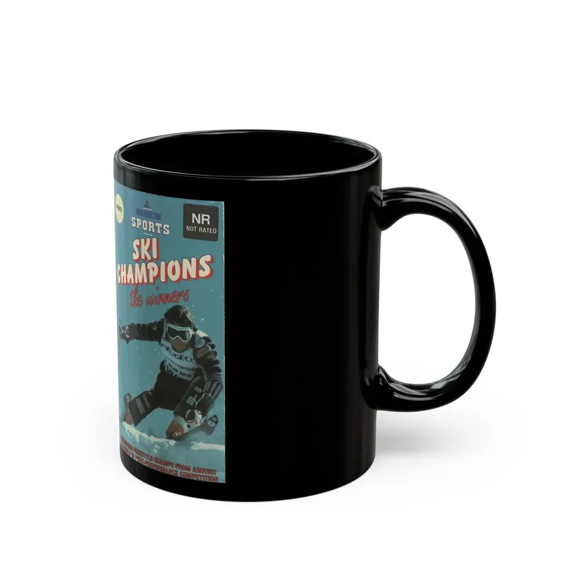 SKI CHAMPIONS THE WINNERS (VHS COVER) - Black Coffee Mug - Go Mug Yourself
