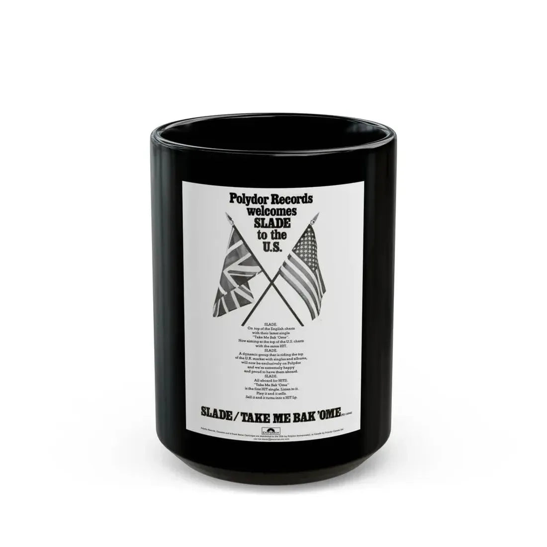 Slade 1972 (Music Poster) Black Coffee Mug 15oz - Go Mug Yourself