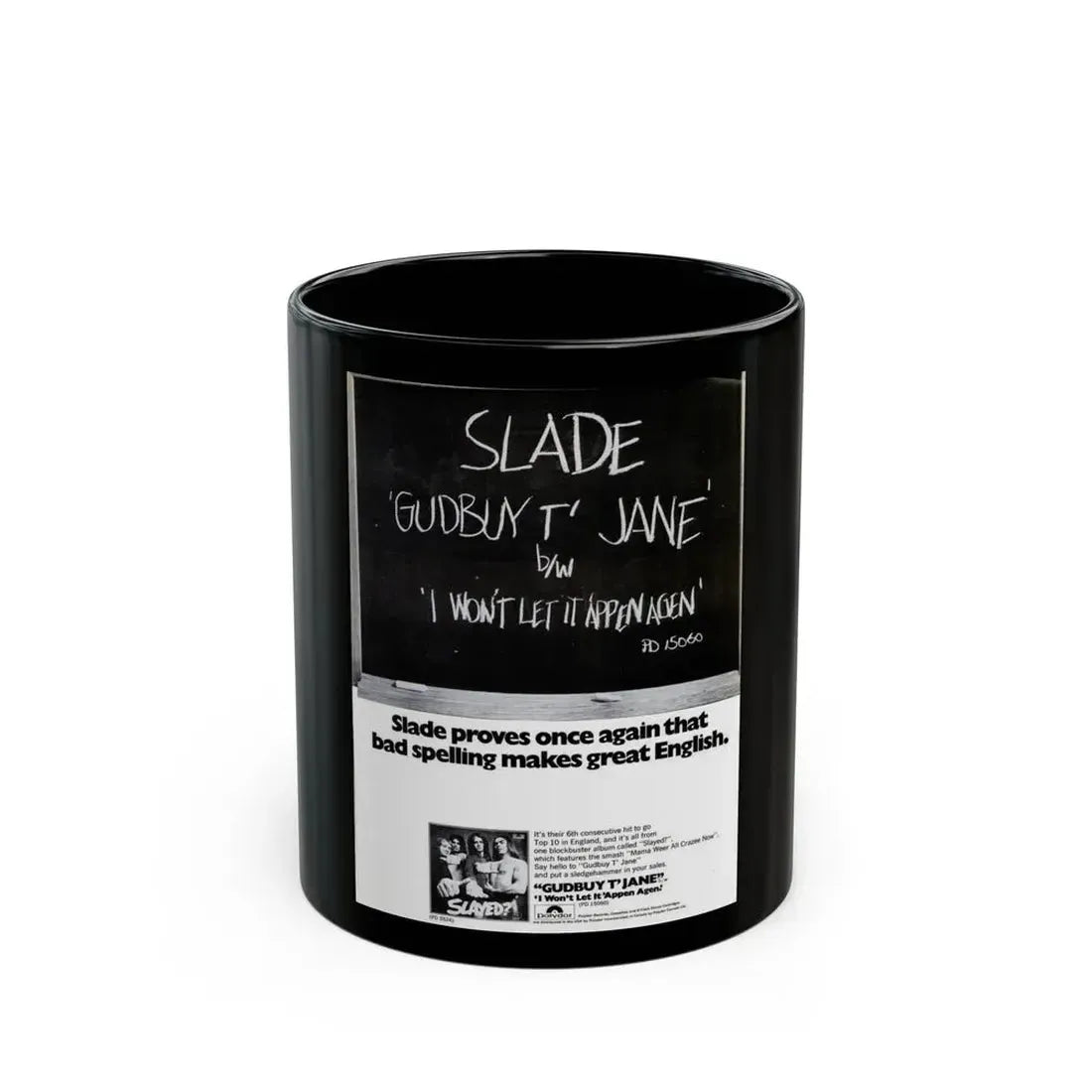 Slade 1973 (Music Poster) Black Coffee Mug 11oz - Go Mug Yourself