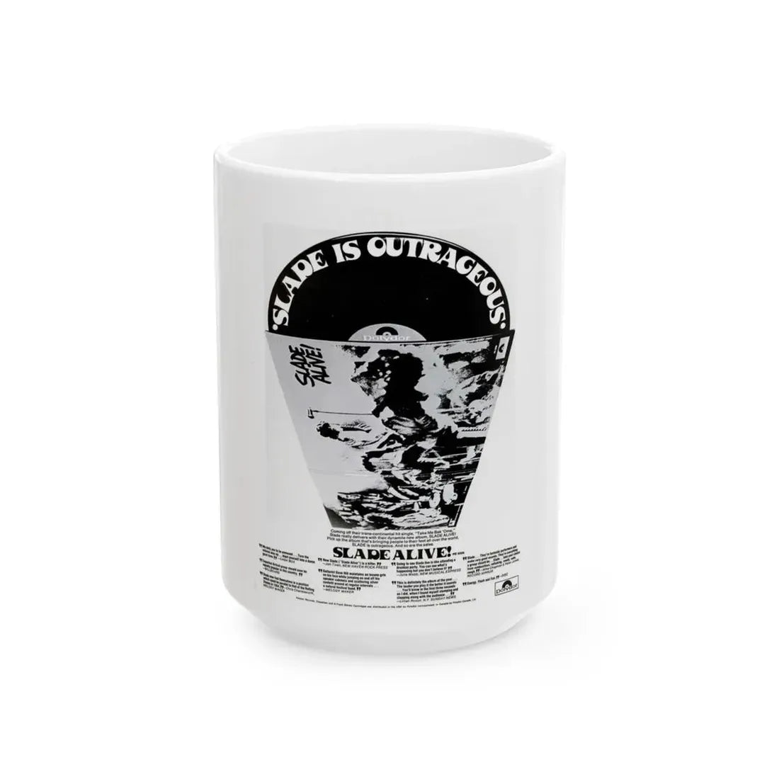 Slade - Slade Alive 1972 (Music Poster) White Coffee Mug 15oz - Go Mug Yourself