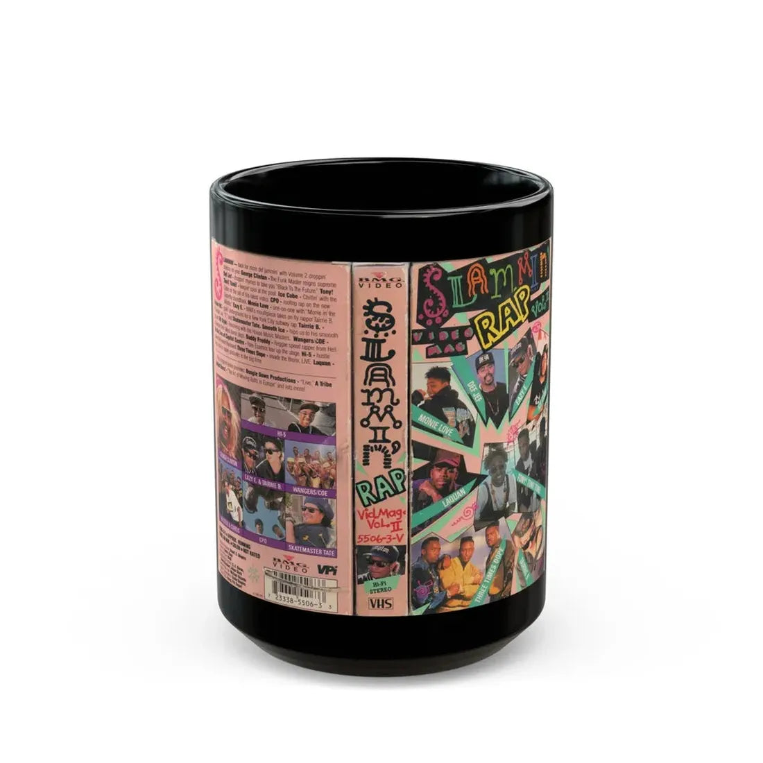 SLAMMIN RAP VIDEO MAG VOLUME 2 (VHS COVER) - Black Coffee Mug 15oz - Go Mug Yourself