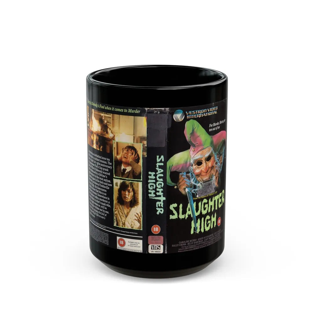 SLAUGHTER HIGH (VHS COVER) - Black Coffee Mug-15oz-Go Mug Yourself