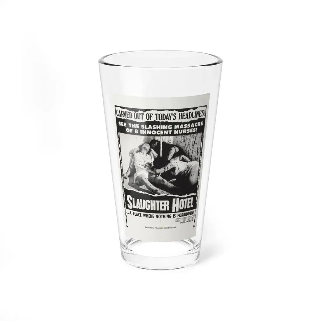 SLAUGHTER HOTEL (ASYLUM EROTICA THE COLD BLOODED BEAST) 1971 Movie Poster - Pint Glass 16oz 16oz - Go Mug Yourself