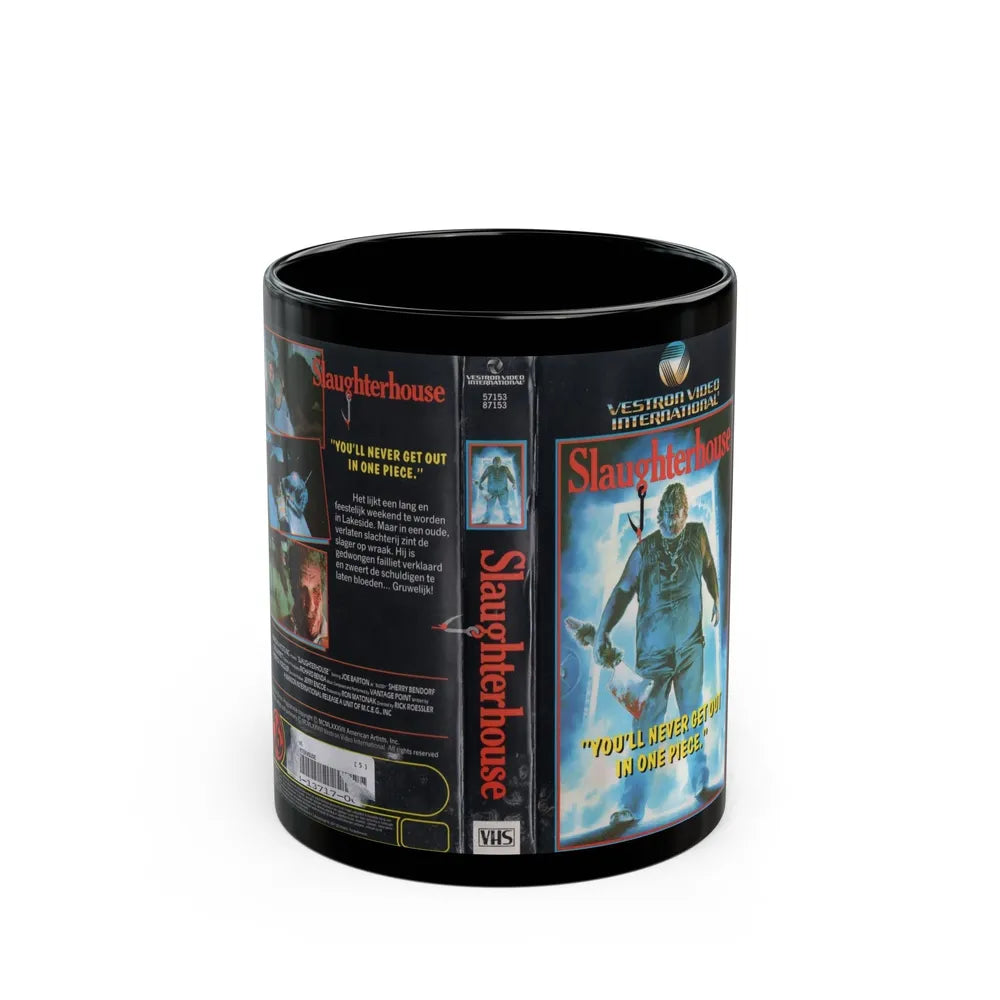 SLAUGHTERHOUSE (VHS COVER) - Black Coffee Mug-11oz-Go Mug Yourself