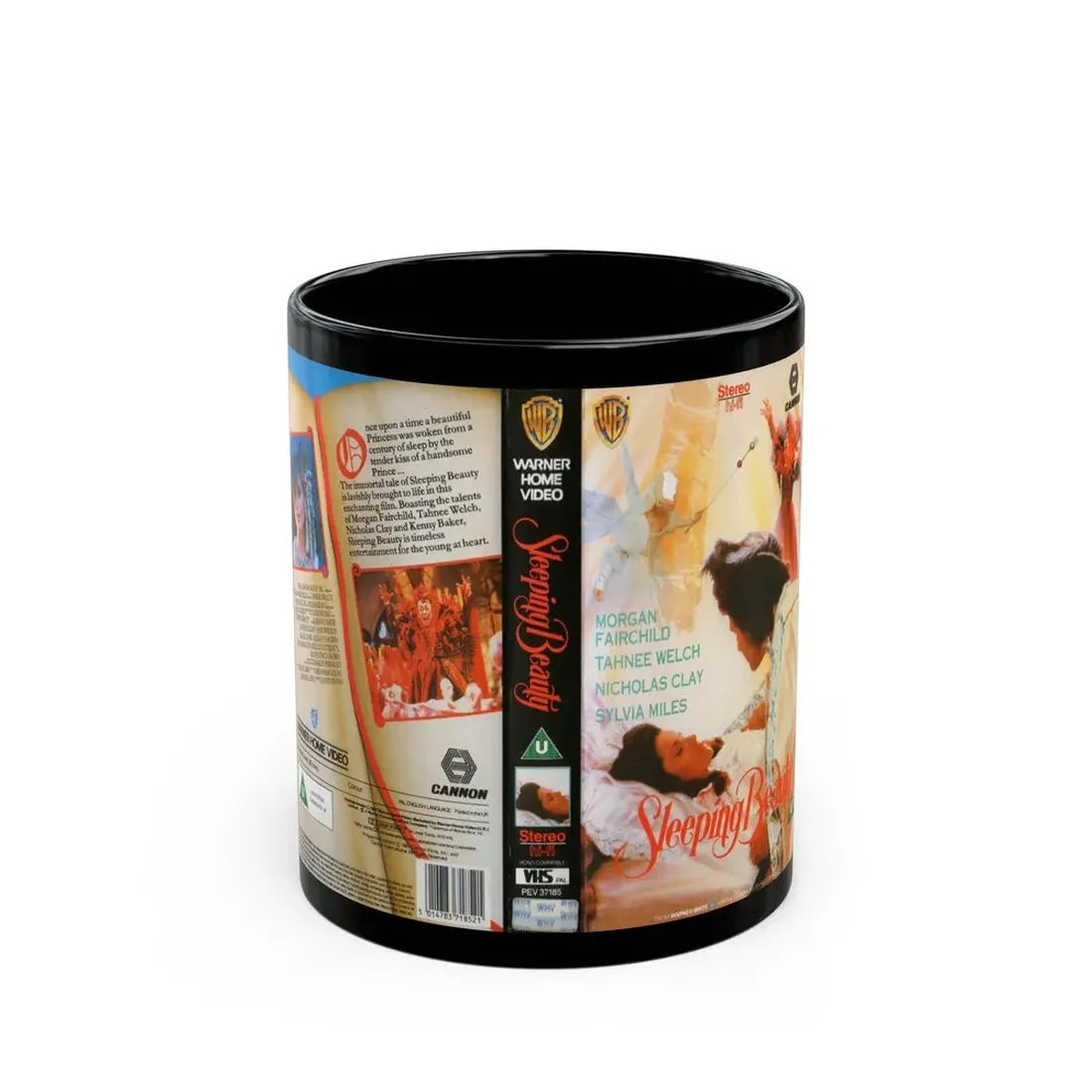 SLEEPING BEAUTY CANNON (VHS COVER) - Black Coffee Mug 11oz - Go Mug Yourself